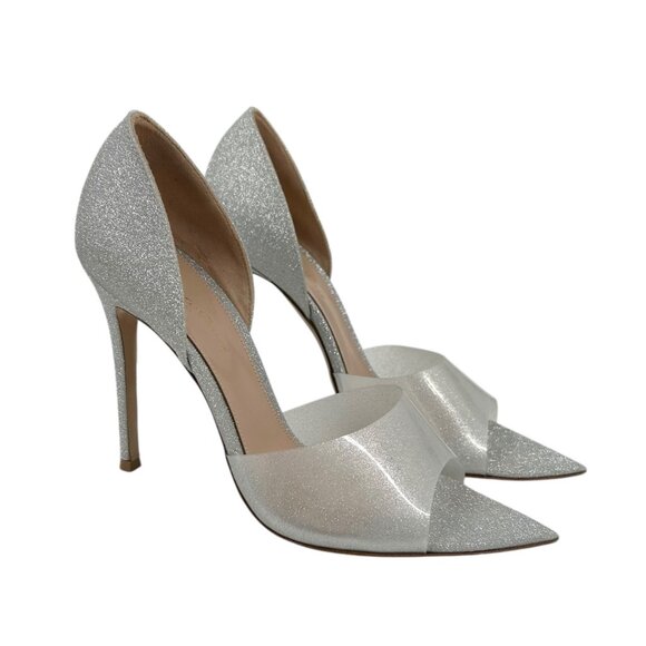 Gianvito Rossi Bree Glass Glitter Silver Pumps - Picture 2 of 11